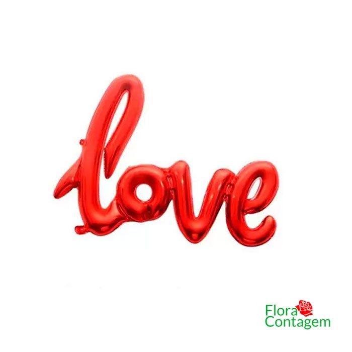 Balão Love Vermelho Metalizado
