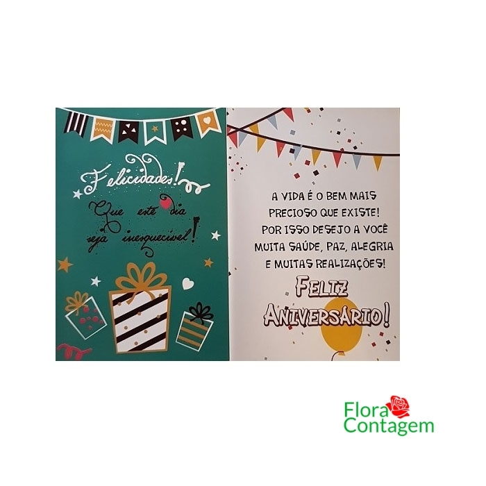 Cartão Felicidades! Que este dia seja inesquecível!