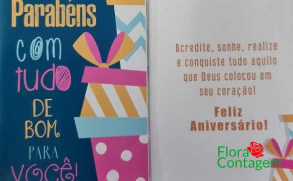 Cartão Parabéns com tudo de bom para você.