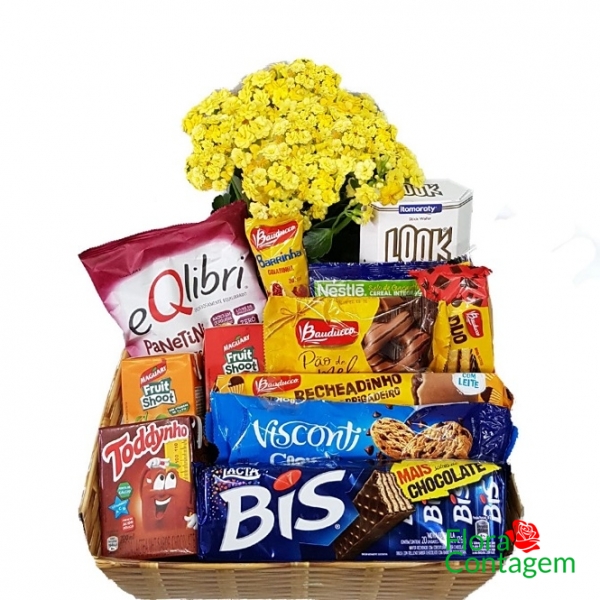 Cesta Com Carinho e Flores