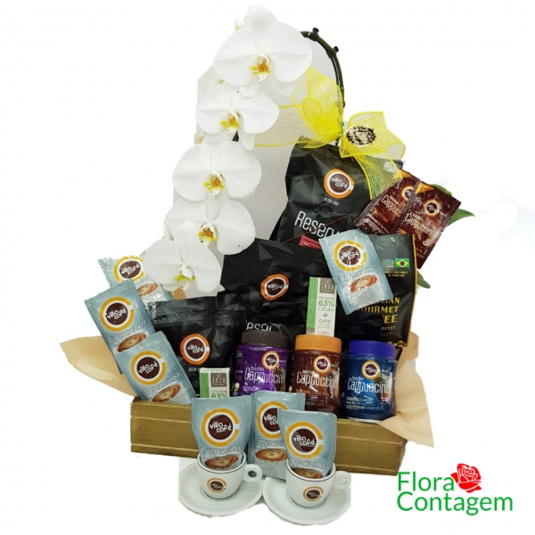 Cesta Orquídeas e Café Gourmet